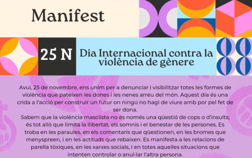 Manifest 25N No violència de gènere