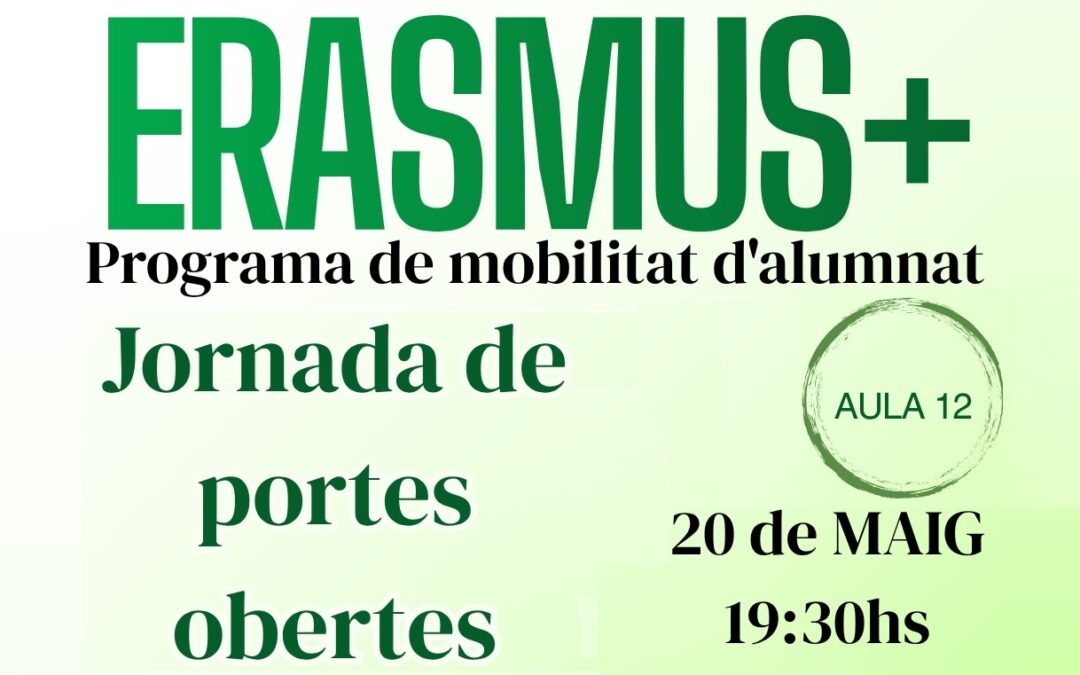 Jornades informatives ERASMUS+ per a famílies d’alumnat de 3r d’ESO