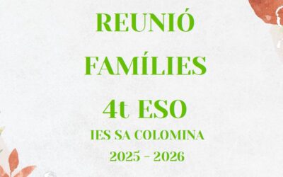 Reunió amb famílies 4t ESO