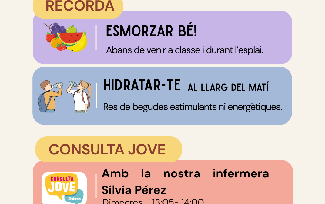 Consells saludables per un bon inici de curs